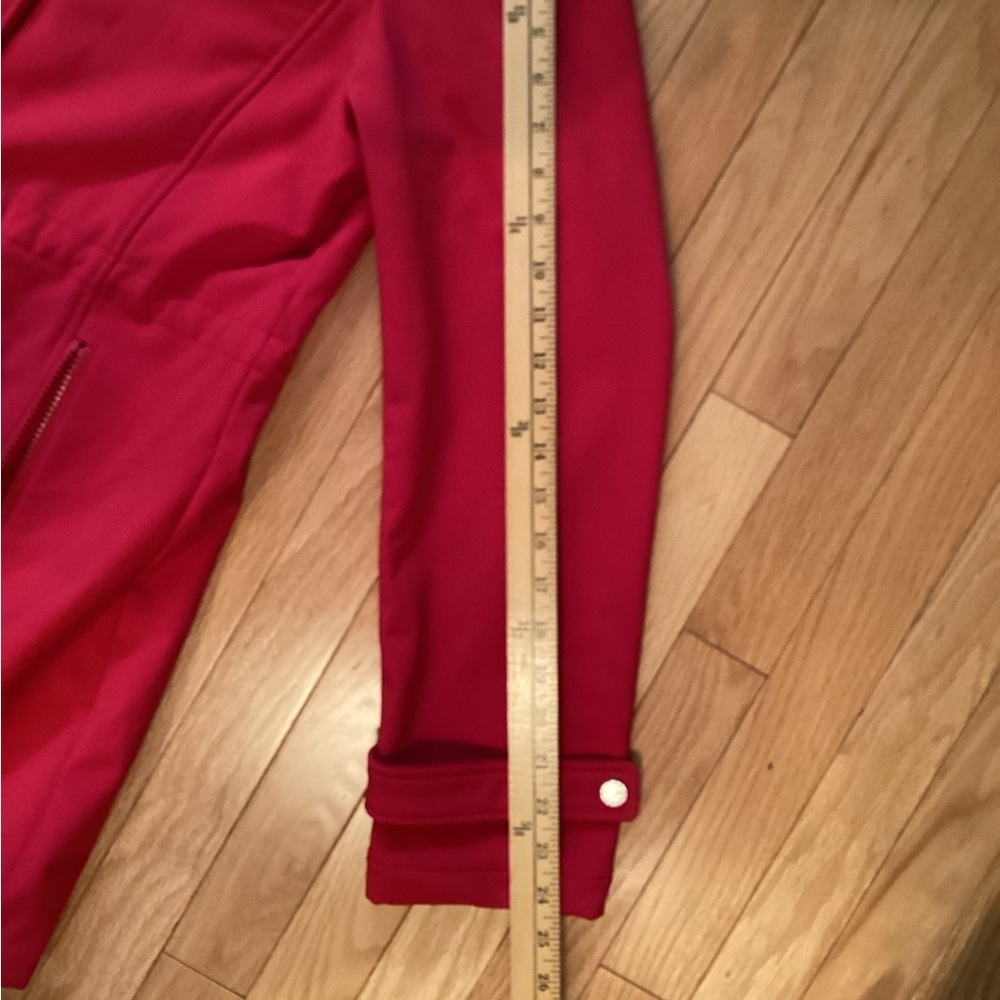 Nautica Fleece Lined Coat with Hood Red, Like new, see description for size - Picture 11 of 14